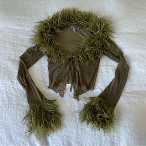 Urban Outfitters faux fur trim top